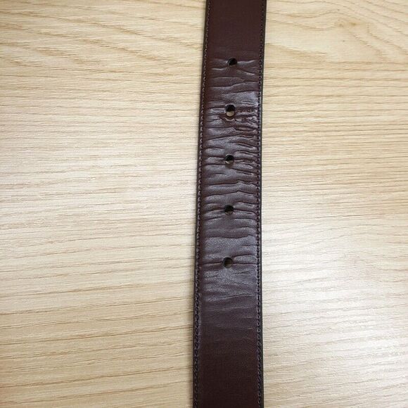 COLE HAAN Mens Belt Size 40 Brown Black Reversible Leather Silver Tone Hardware - Picture 3 of 7